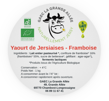 Yaourt Framboise 1kg